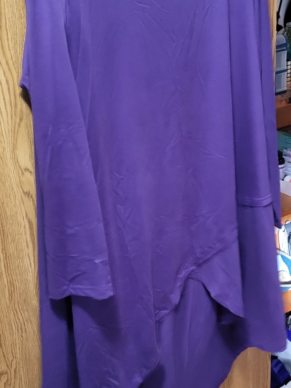 Women's Purple Asymmetric Tunic Top — Relaxed Draped Silhouette